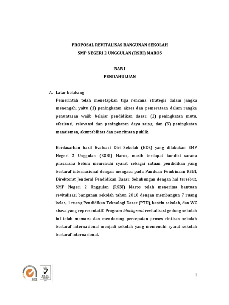 Proposal Revitalisas Bangunan Sekolah Docx