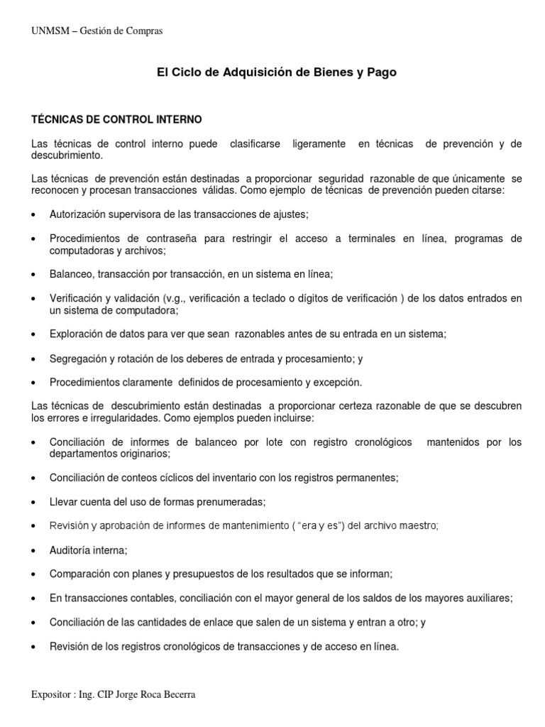 Ciclo de Adquisición y Pago Eficiente | PDF | Inventario | Calidad ...
