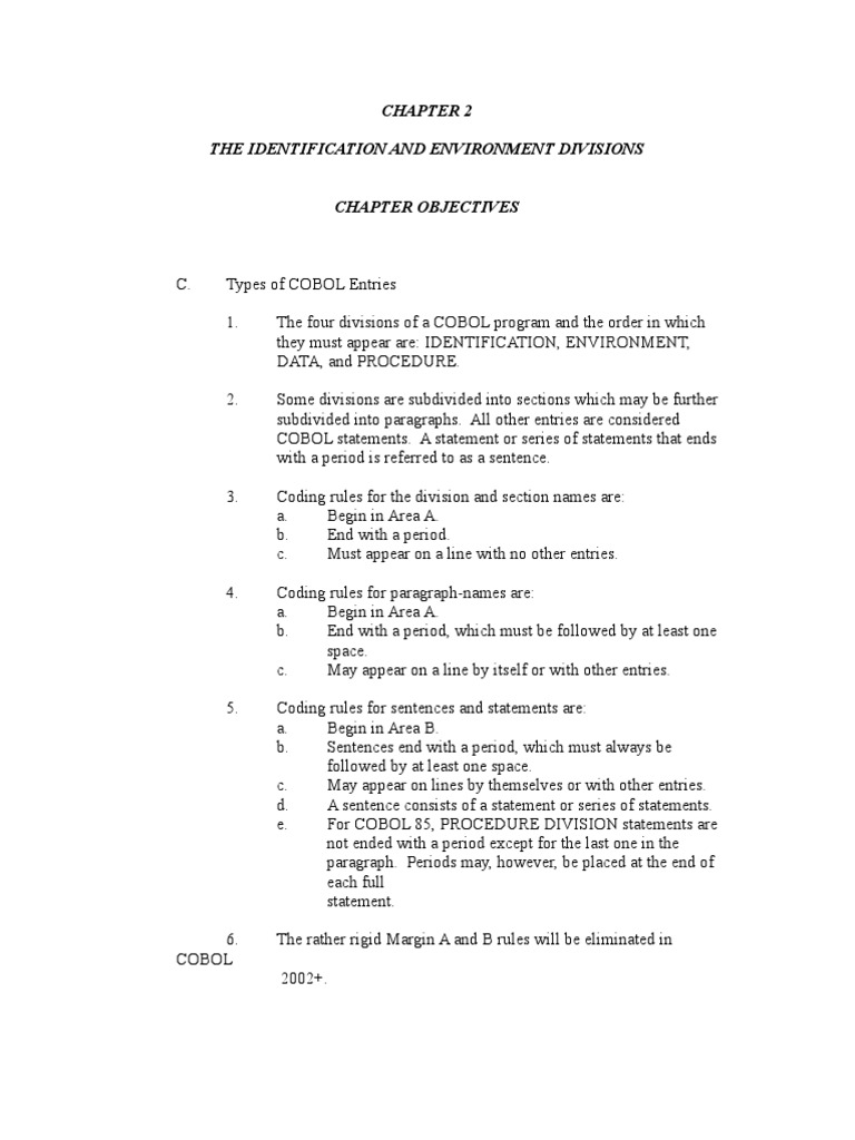 The Identification and Environment Divisions | PDF | Computer ...