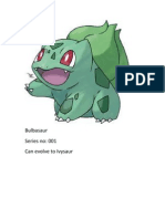 Bulbasaur Series No: 001 Can Evolve To Ivysaur