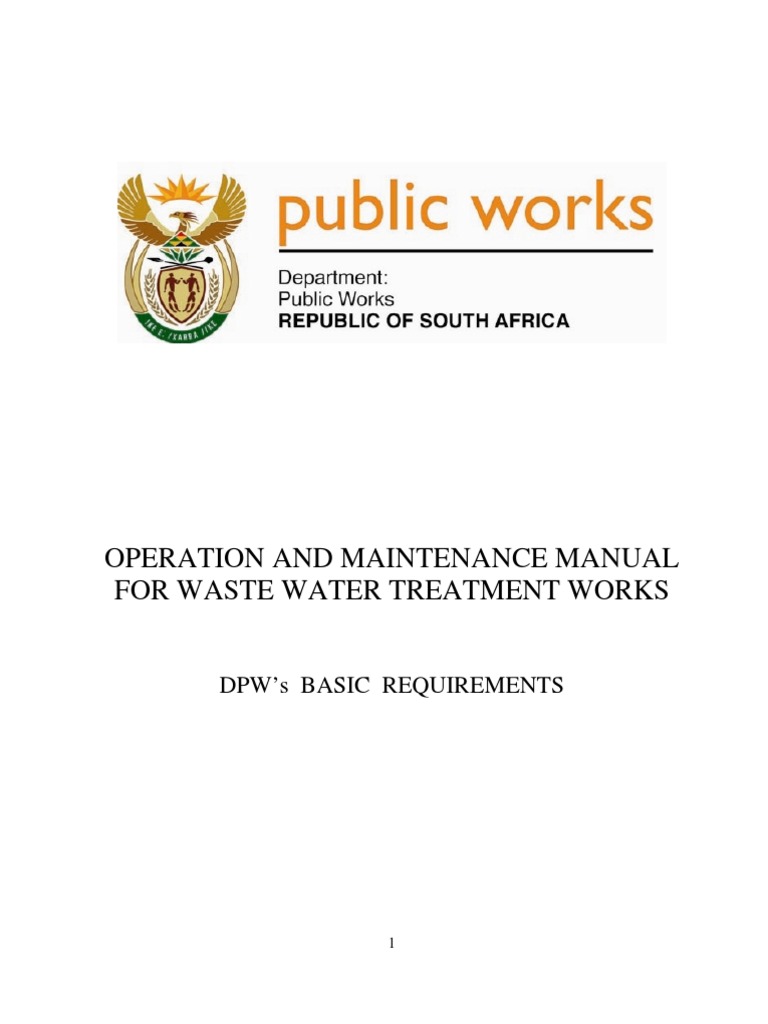Wastewater Treatment Plant O&M Manual | PDF | Sewage Treatment ...
