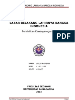 Latar Belakang Lahirnya Bangsa Indonesia