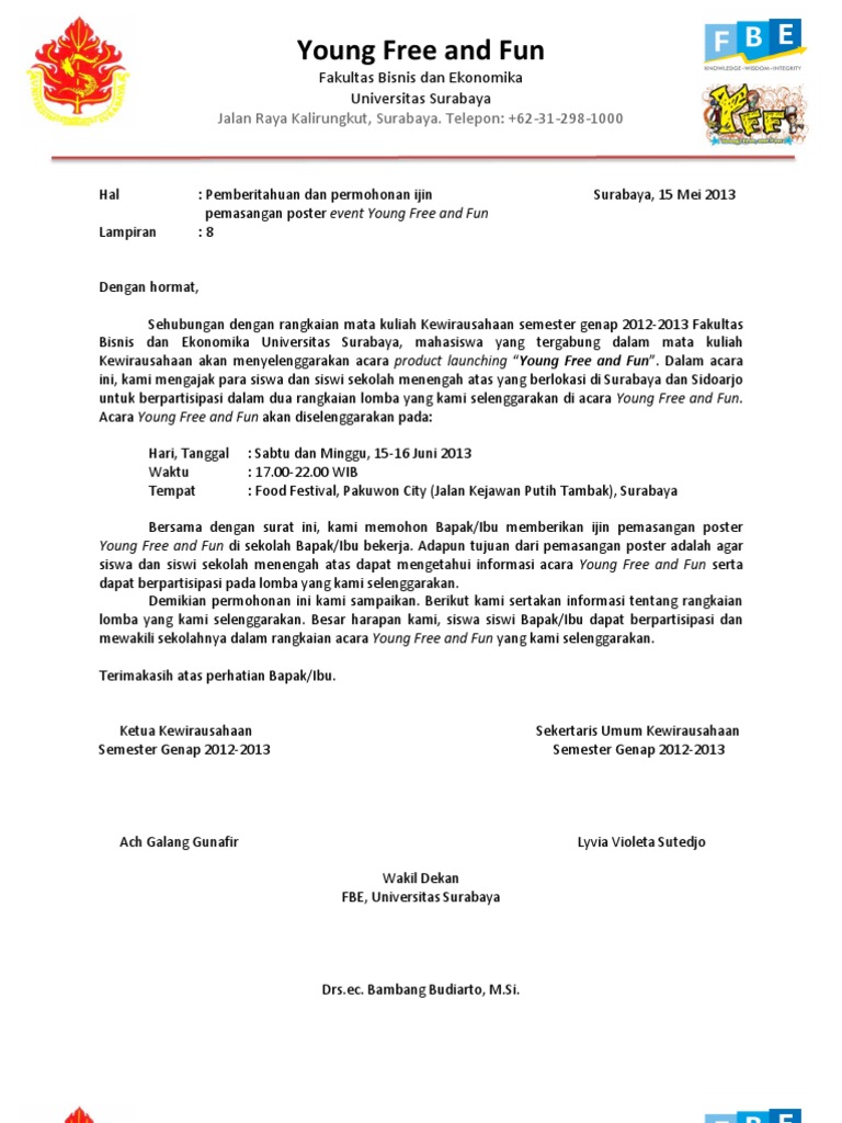 Surat Ijin Penempelan Poster | PDF