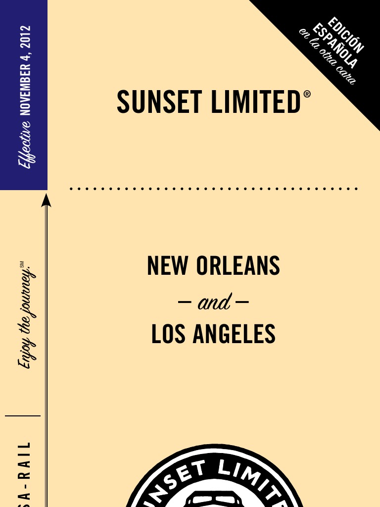 Amtrak Train Schedule SunsetLimited Schedule110412 Rolling