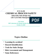 Chemical Process Safety: ICE 10.490 Inherently Safe Design and Life Cycle Risk Management