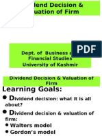 Dividend Decision Valuation of Firm