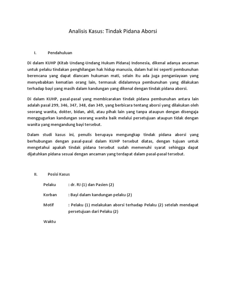 Analisis Kasus Aborsi