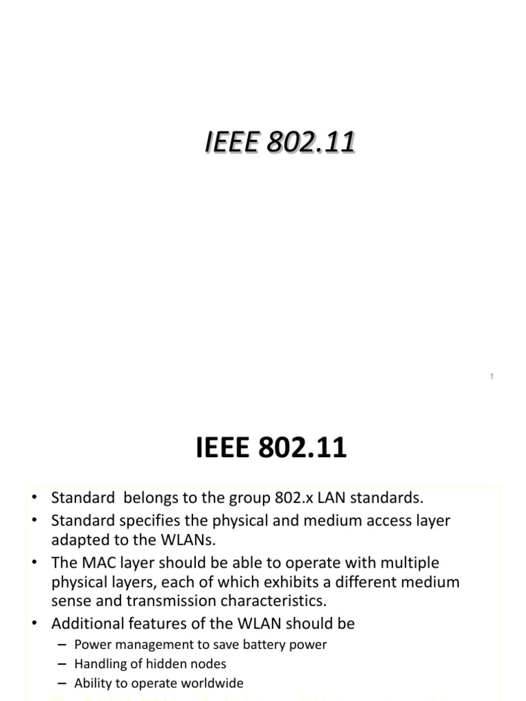 Ieee 802.11 | PDF | Wireless Lan | Ieee 802.11