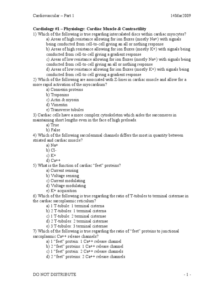 Quiz Cardiovascular Part 1 of 3 PDF Heart Valve Ventricle (Heart)