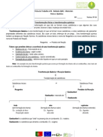 Transformações Físicas e Químicas