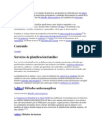 Planificación Familiar Es El Conjunto de Prácticas Que Pueden Ser Utilizadas Por Una Mujer