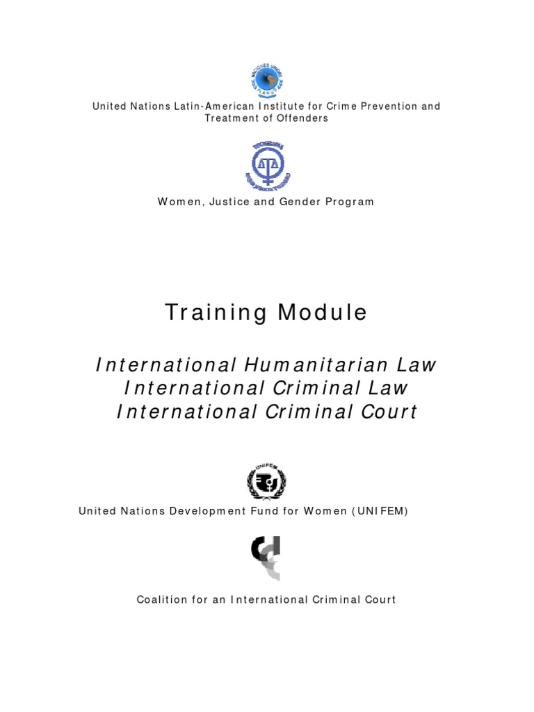 Training Module International Humanitarian Law International Criminal ...