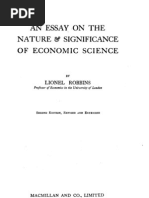 Download An Essay on the Nature and Signicance of Economic Science - Lionel Robbins  by Matt SN14242989 doc pdf