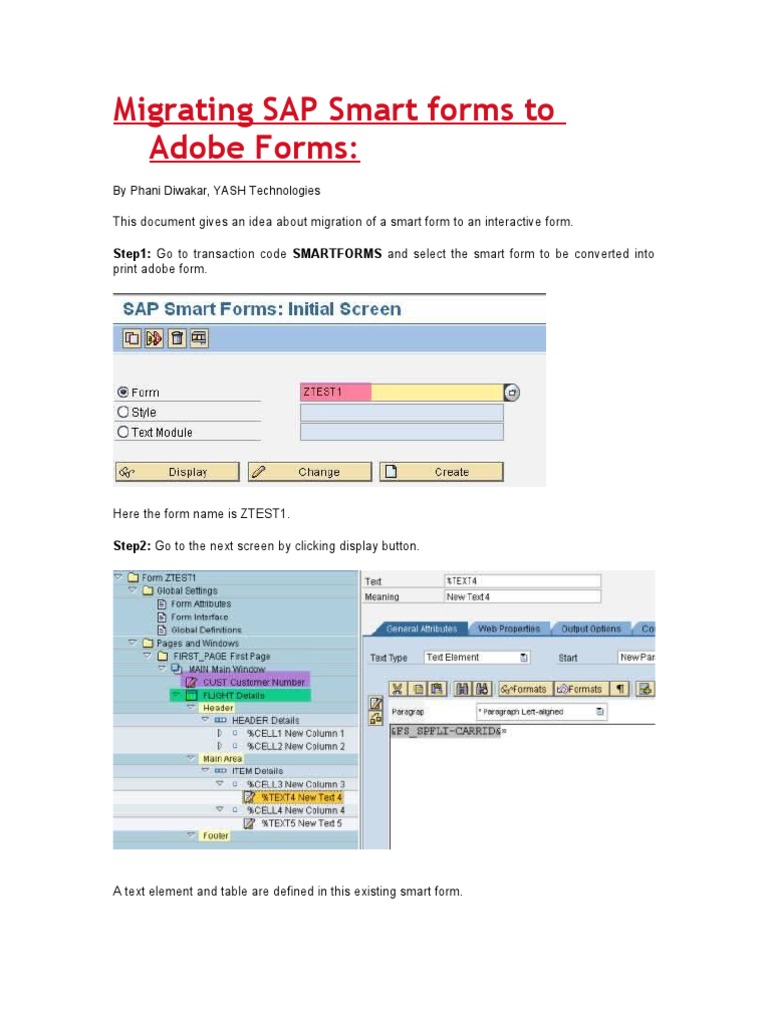 Migrating SAP Smart Forms To Adobe Forms | PDF | Tab (Gui) | Xml