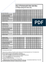 Timetable For University of Portsmouth Inter-Site Bus: This Service Runs Monday To Friday During Term Time Only