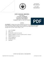 Trenton City Council Agenda & Docket For Tuesday May 21st, 2013.