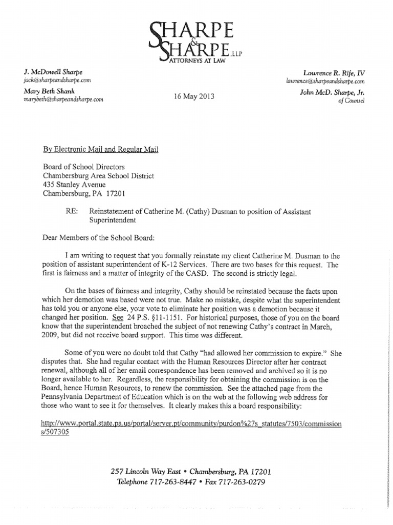 Reinstatement Letter | PDF