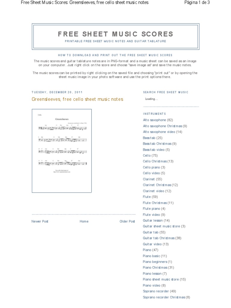 Greensleeves Free | PDF | Sound Technology | Classical Music, image size:768x1024