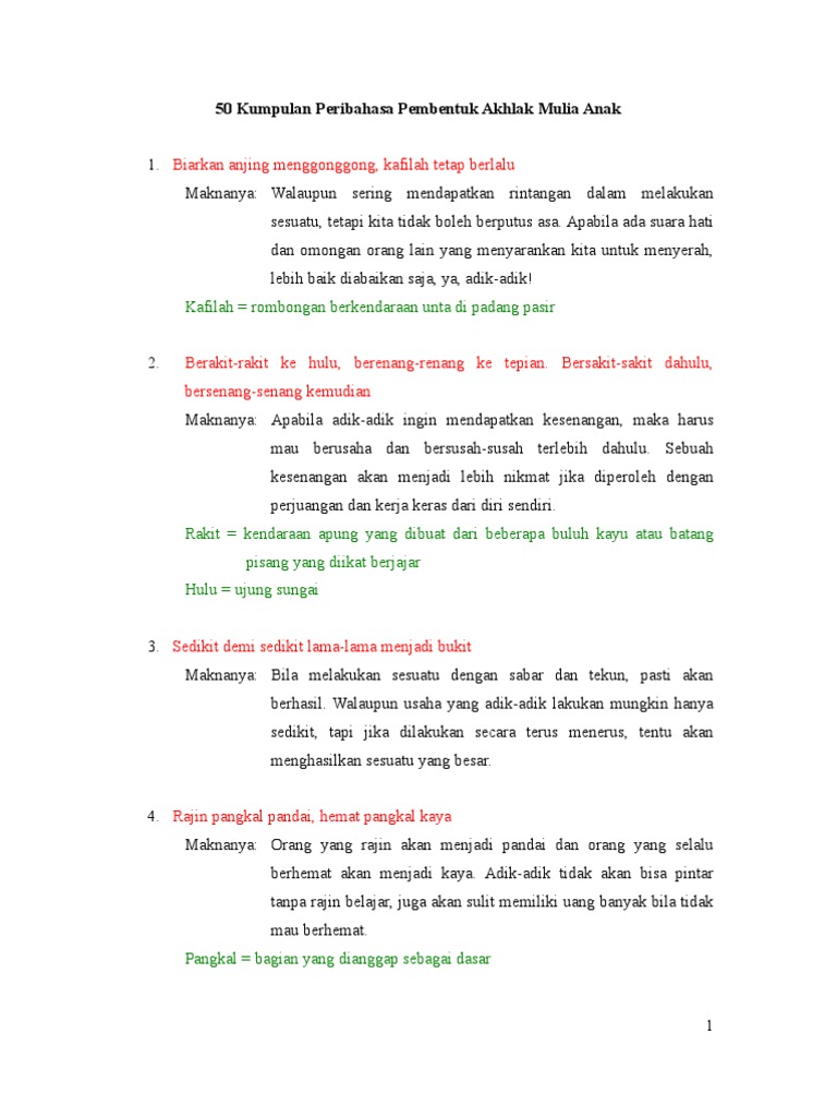 Naskah 50 Peribahasa Pdf