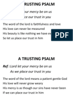 As We Place Our Trust in You: A Trusting Psalm