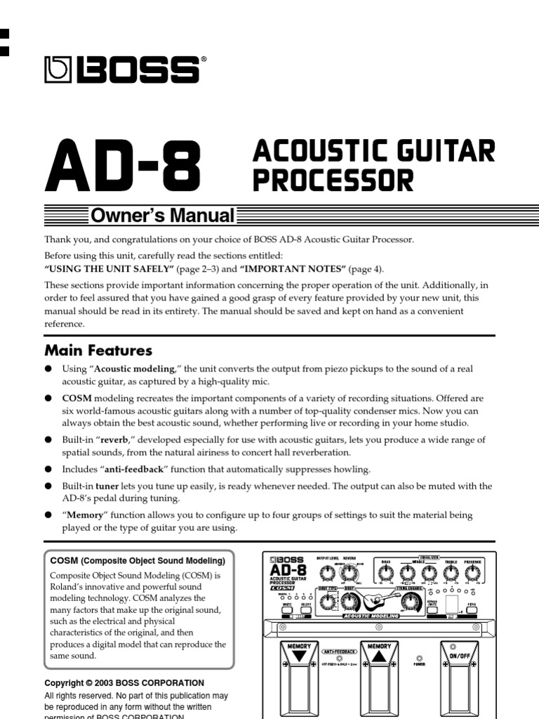 Owner's Manual Main Features PDF Interference Guitars