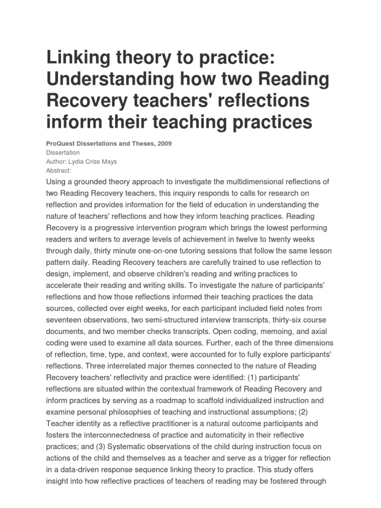 Linking Theory To Practice PDF No Child Left Behind Act Teachers