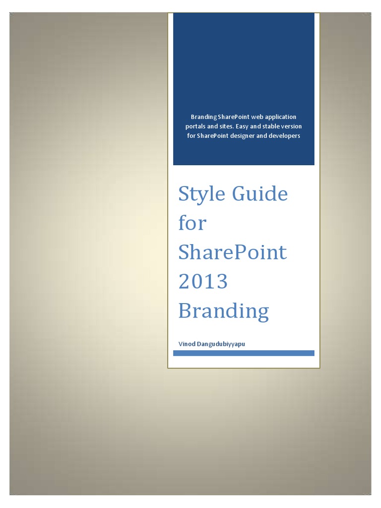 SharePoint 2013 Branding Style Guide | PDF | Share Point | Cascading ...