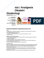 Anestesia-Analgesia Dalam Obstetri Ginekology
