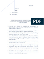 MANUAL DEL PROCEDIMIENTO DE LAS ESTUDIANTES DE LA FACULTAD DE CIENCIAS DE LA EDUCACIÓN DE LA CARRERA DE PSICOPEDAGOGÍA