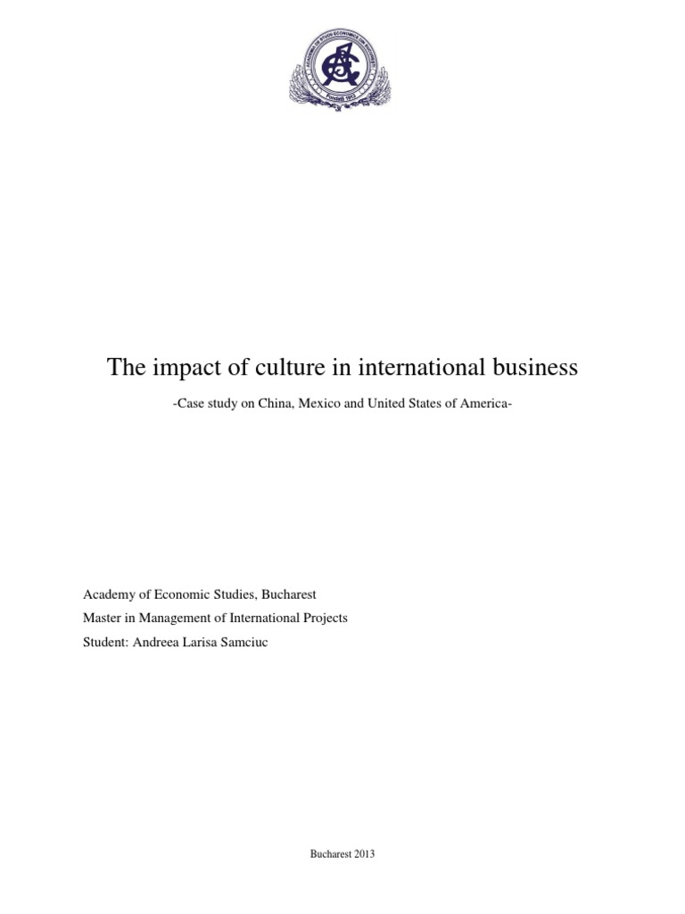 Cultural Differences Impact International Business Pdf World Trade