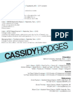 Cassidy Hodges 2013 Resume