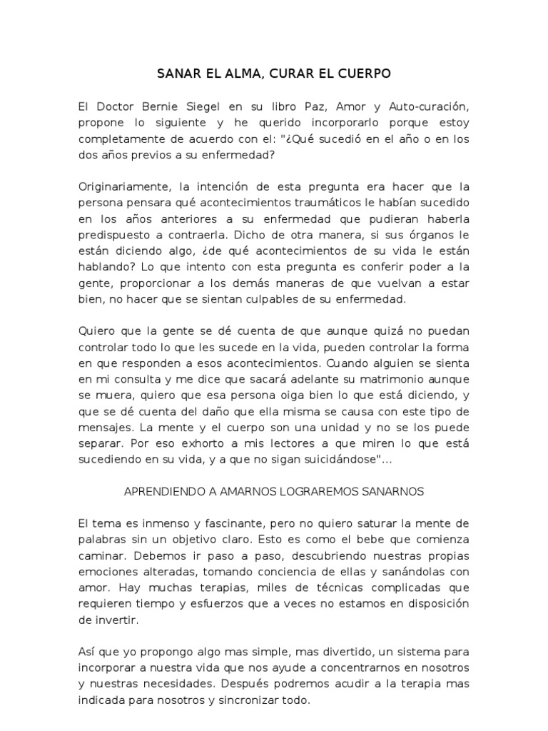 Sanar El Alma | PDF