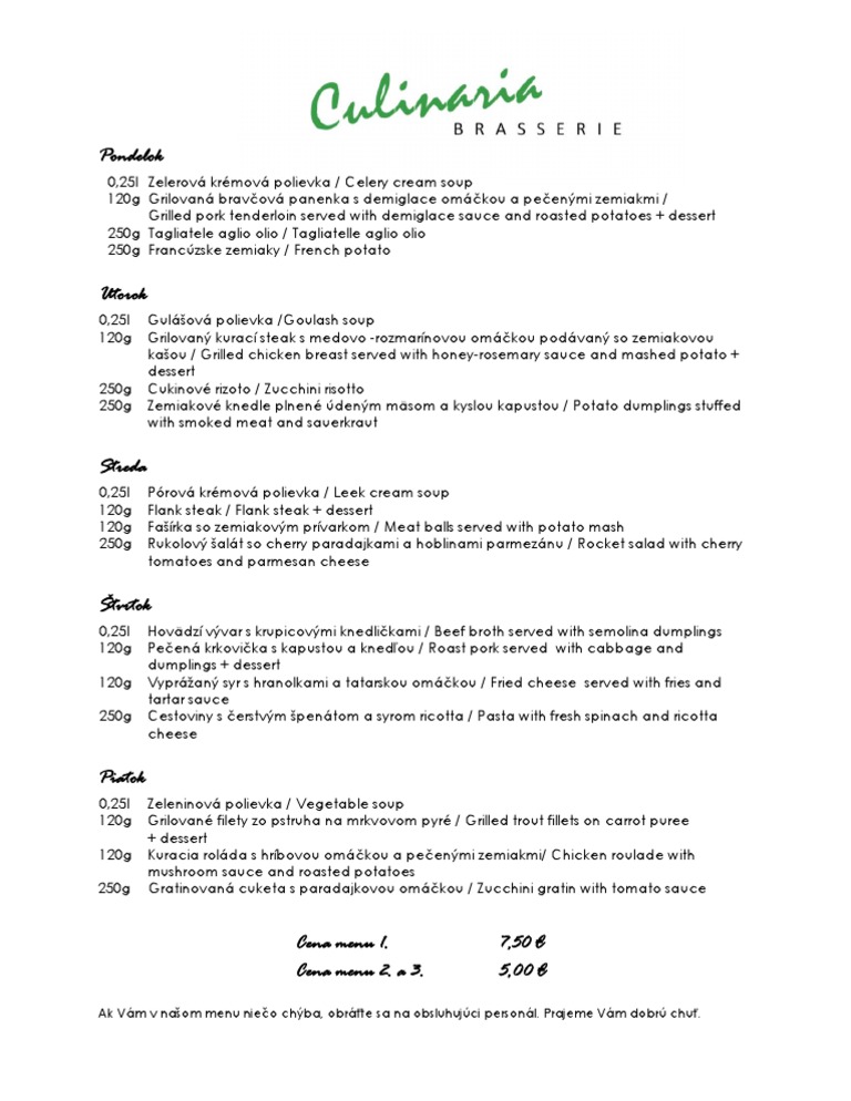 Denne Menu 1 Update | PDF