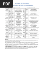 Time Table For June 2013 Examination