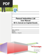 Pensol Industries LTD: User Manual 50 % Cenvat On Capital Goods