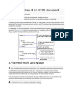 1.basic Structure of An HTML Document: 2.hypertext Mark-Up Language 3