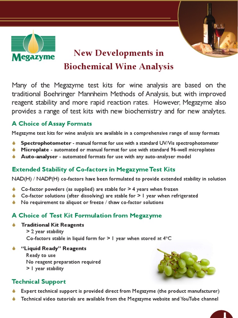 New Developments in Biochemical Wine Analysis Assay Biochemistry