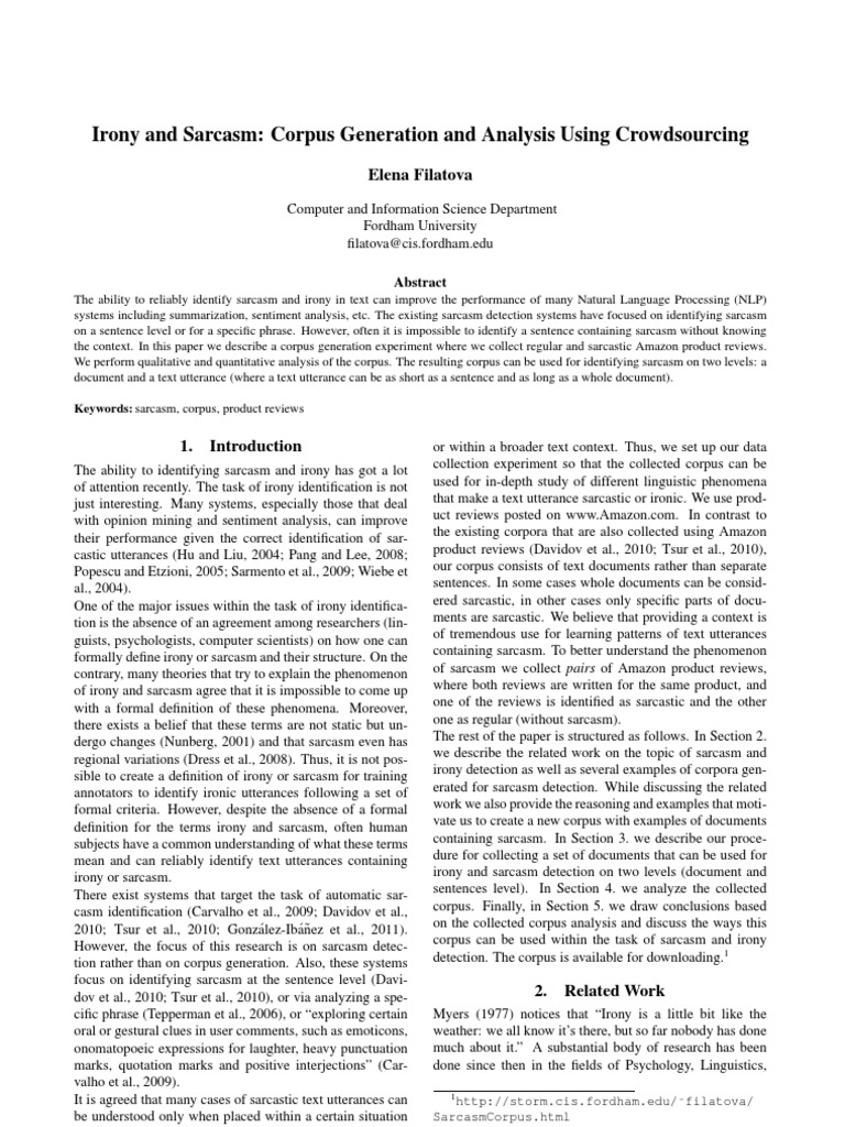 Automating Sarcasm Detection in Text | PDF | Irony | Linguistics