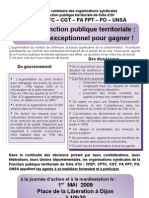 Déclaration Commune Des Organisations Syndicales FPT 21