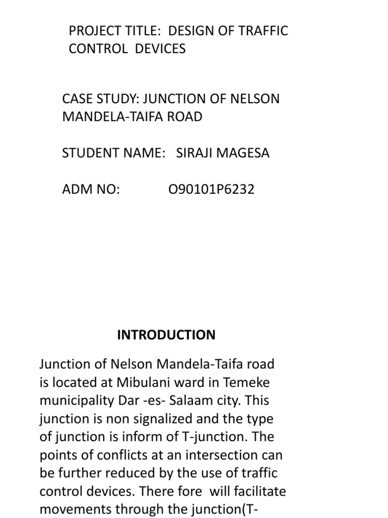 Traffic Control Design for Junctions | PDF | Traffic | Intersection (Road)