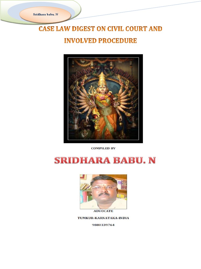 Case Law Digest On Civil Court and Involved Procedure PDF Lawsuit