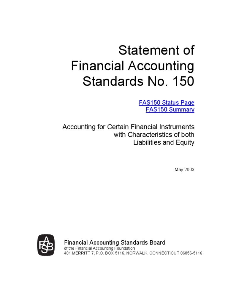 SFAS No. 150 | PDF | Securities (Finance) | Stocks