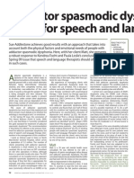 Adductor Spasmodic Dysphonia: A Case For Speech and Language Therapy