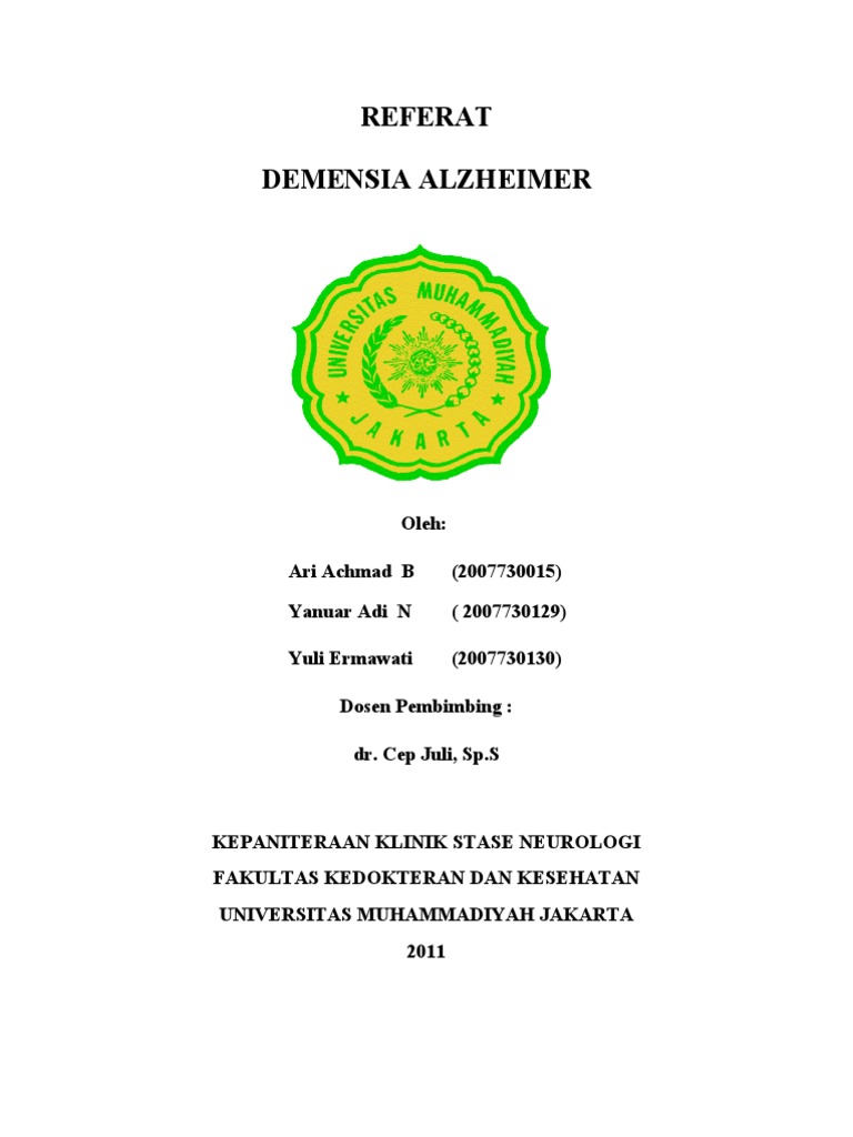 Referat Demensia Alzheimer