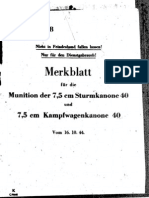 H.Dv.481-58 Merkblatt für die Munition der 7,5 cm Sturmkanone 40 und 7,5 cm Kampfwagenkanone 40 - 16.10.1944