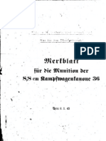 H.Dv.481-60 Merkblatt Für Die Munition Der 8,8 CM Kampfwagenkanone 36 - 08.01.1943