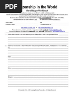 Citizenship in The World Merit Badge Worksheet