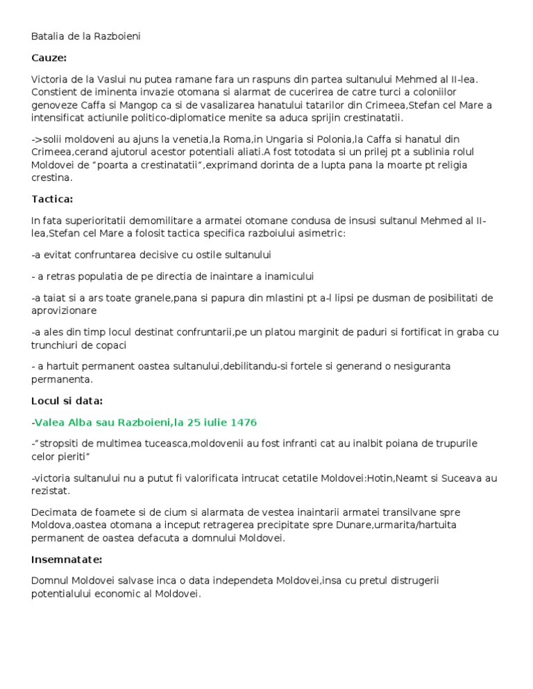 Batalia de La Razboieni | PDF