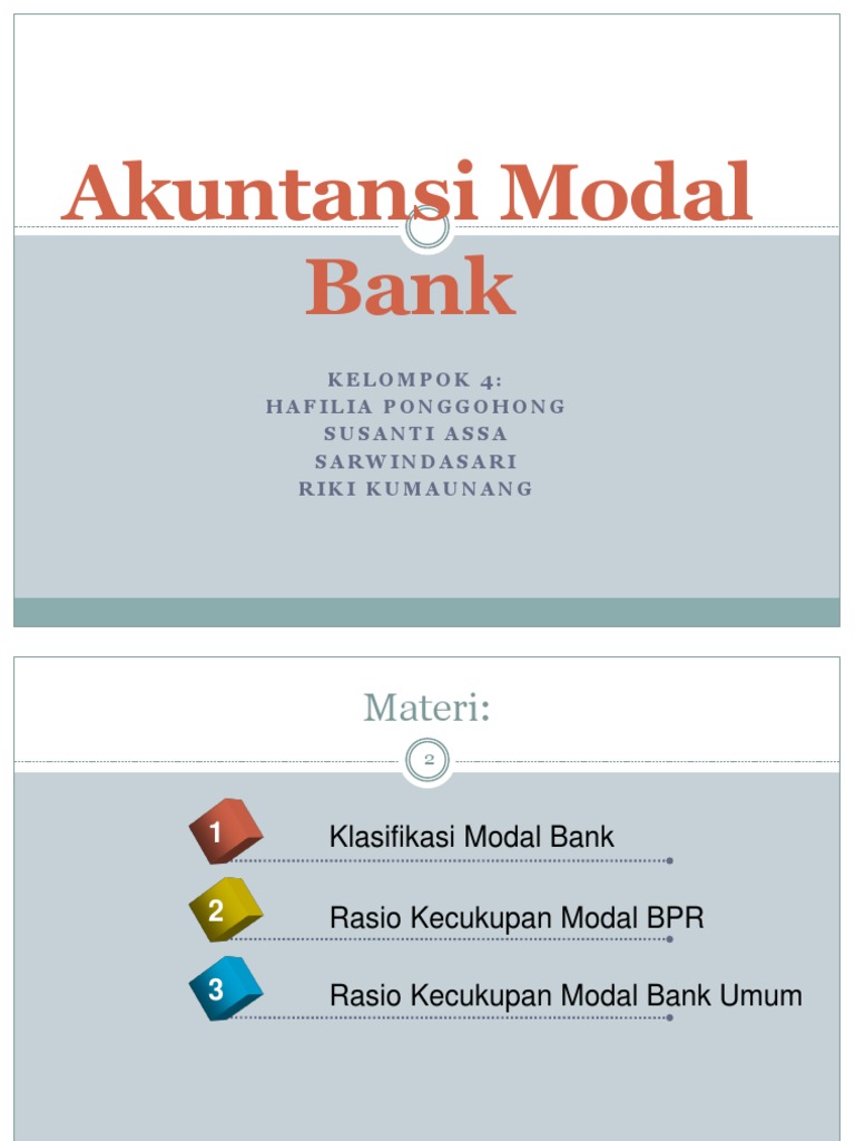 Klasifikasi dan Rasio Modal Bank | PDF | Pengelolaan Keuangan & Uang