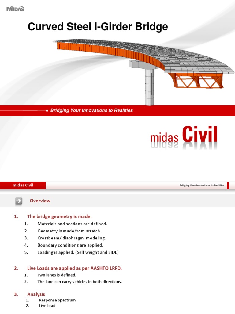 Midas Civil: Steel Bridge Modeling Guide | PDF | Truss | Structural Load